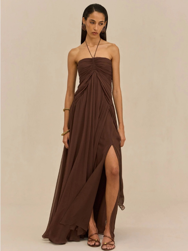 Cult Gaia Ritz Gown, Brown, Size 6